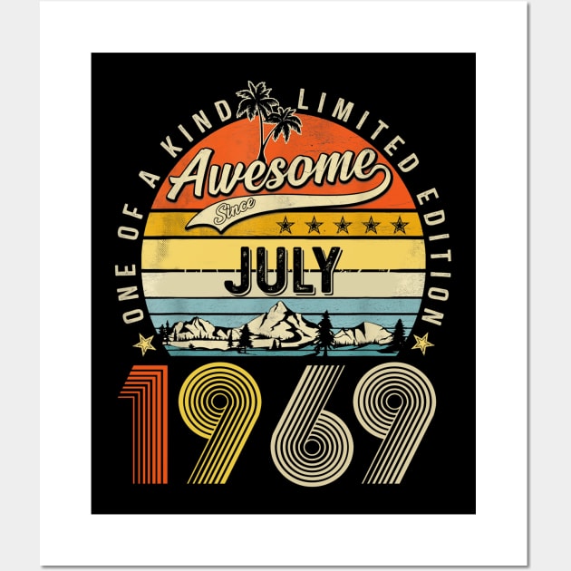 Awesome Since July 1969 Vintage 54th Birthday Wall Art by Tagliarini Kristi